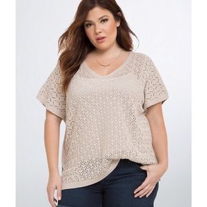 Crochet v neck sweater - Torrid size 1